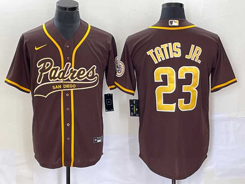Men%27s San Diego Padres #23 Fernando Tatis Jr Brown NEW 2023 Cool Base Stitched Jerseys